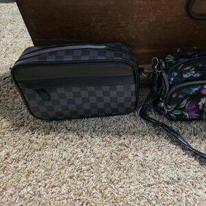 Black Plaid medium sized cross body